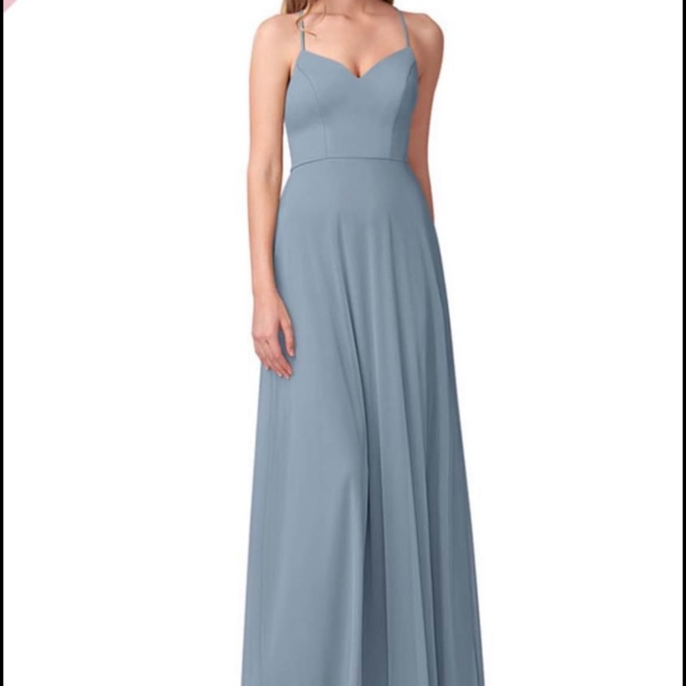 Azazie Dusty Blue Kelis dress